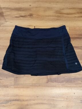 Lululemon Pace Rival Skirt Skort in Good Vibes Deep Navy Black Women's Size 8